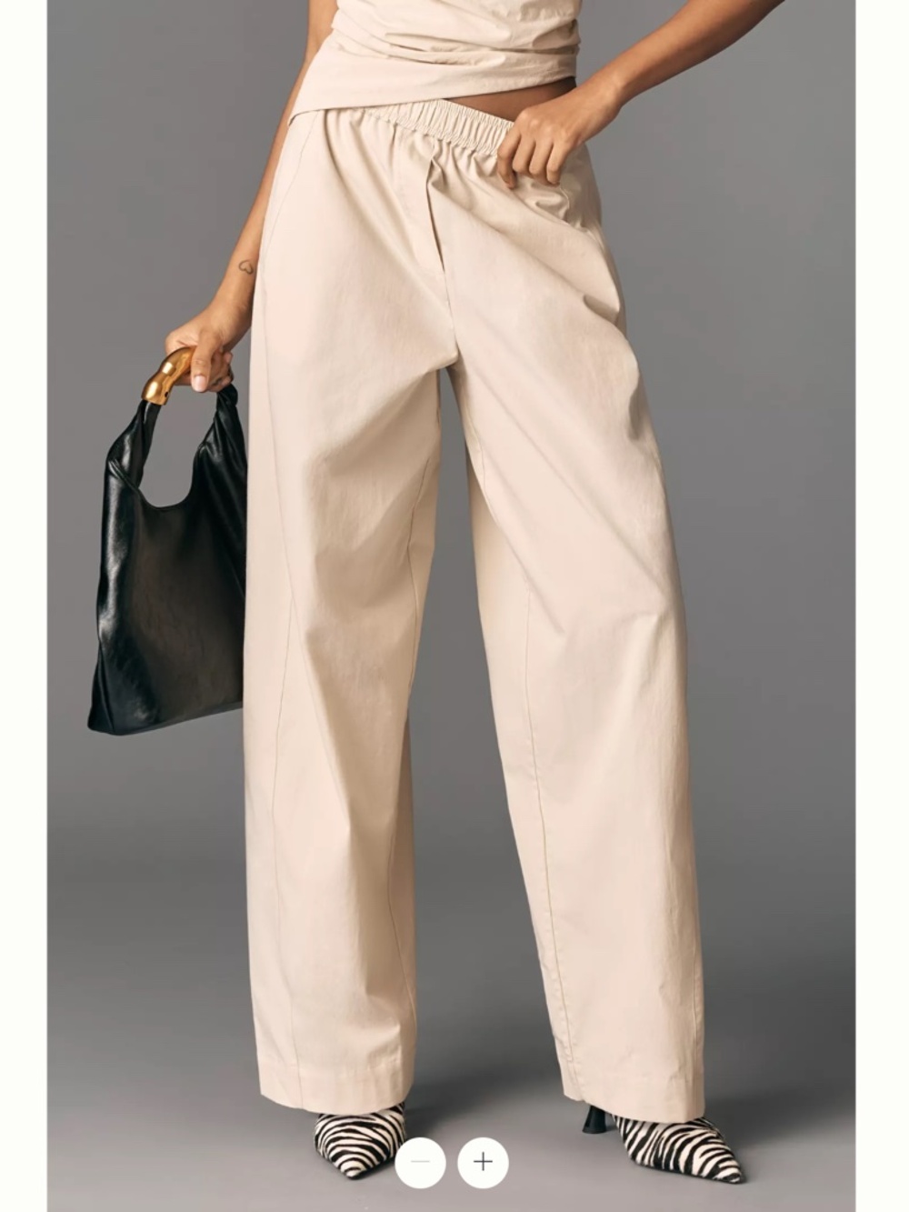 Anthropologie Maeve Sporty Poplin Pull-On Trousers - Picture 2 of 4
